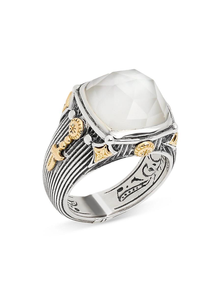 Womens Delos 2.0 Mirage 18K Gold, Sterling Silver & Mother-Of-Pearl Ring Product Image