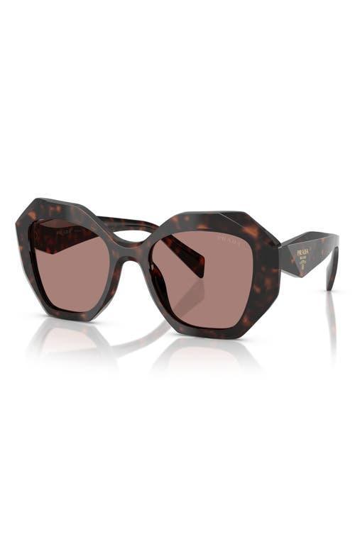 PRADA 53mm Gradient Irregular Sunglasses In Light Brown Product Image