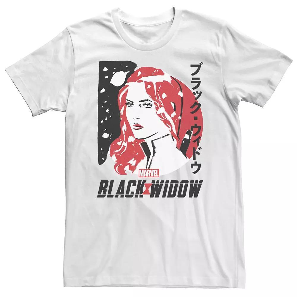 Big & Tall Marvel Black Widow Kanji Portrait Tee, Men's, Size: 4XL Tall, White Product Image