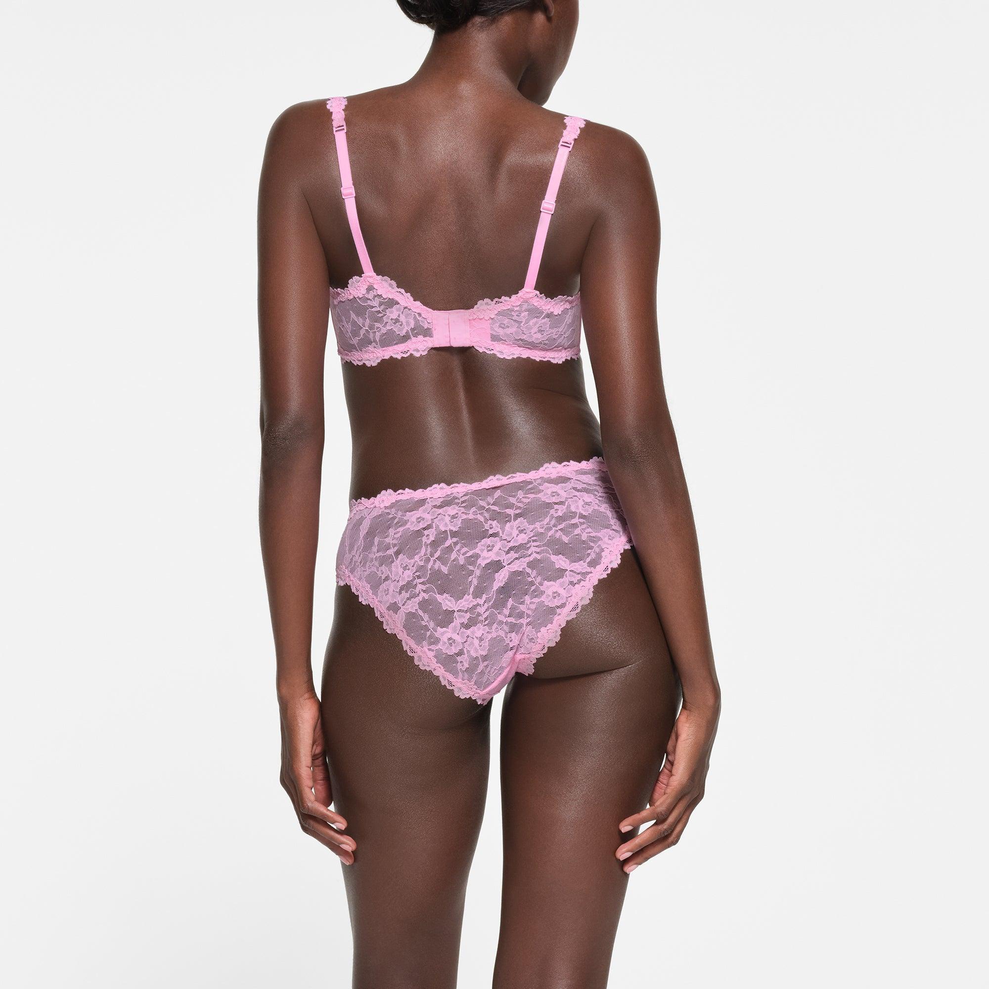 STRETCH LACE UNLINED DEMI BRA | COTTON CANDY Product Image