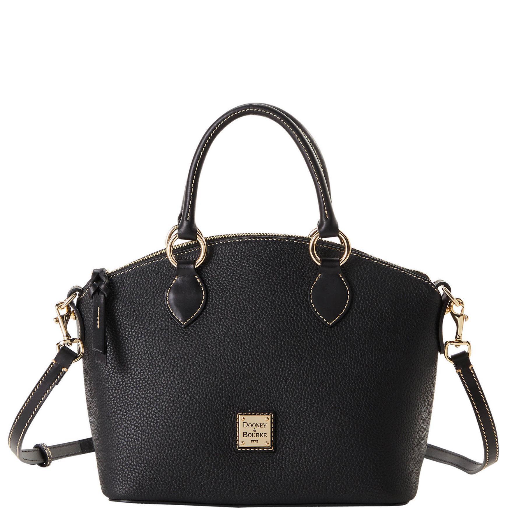 Dooney & Bourke Womens Pebble Grain Leather Satchel Bag in Black Product Image