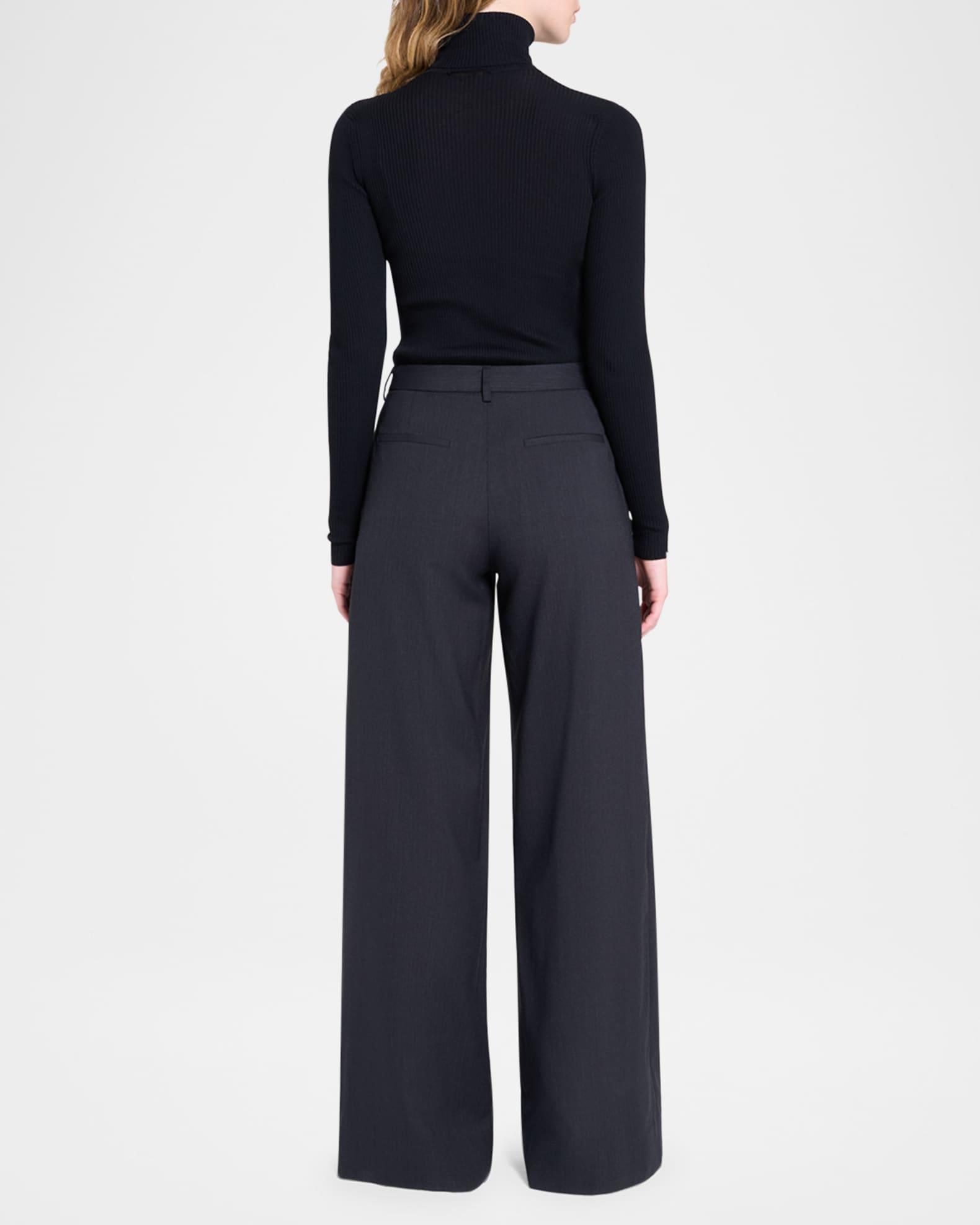 Rib-Knit Wool Turtleneck Sweater Product Image