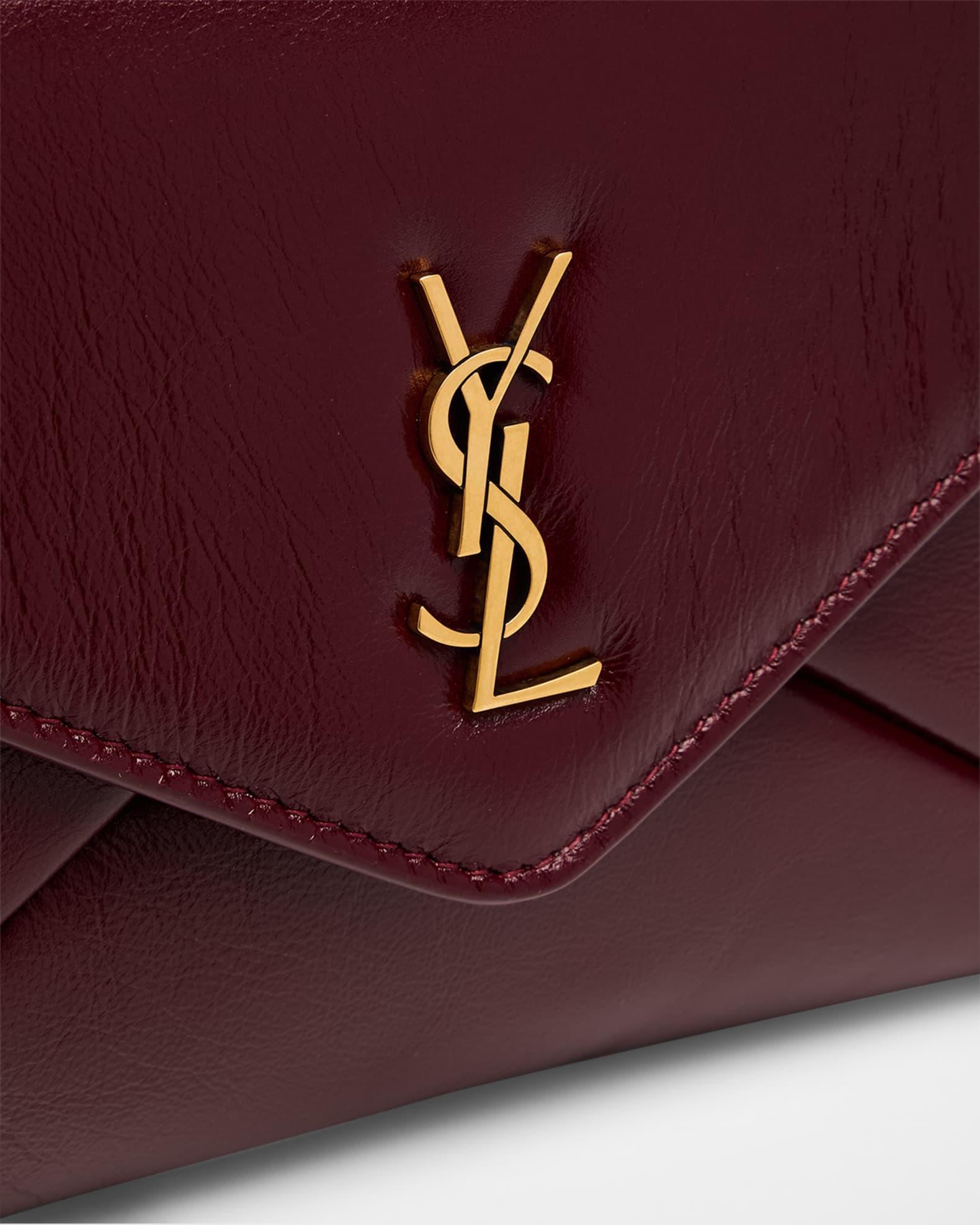 Small YSL Pouch Bag in Shiny Calfskin Leather Product Image