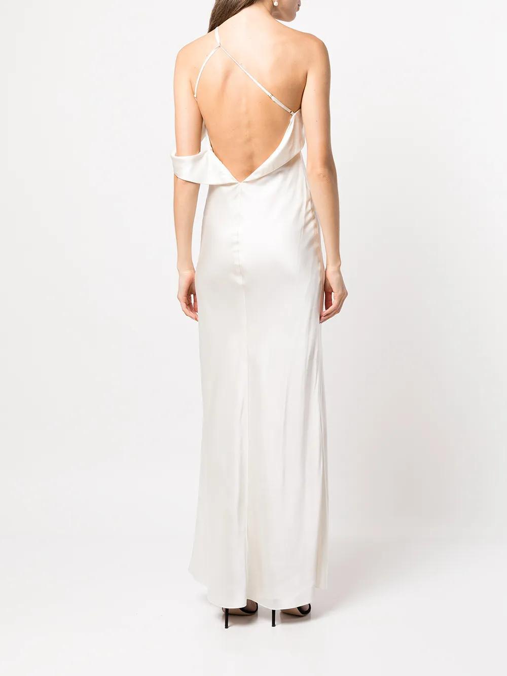 bias-cut one-shoulder gown Product Image