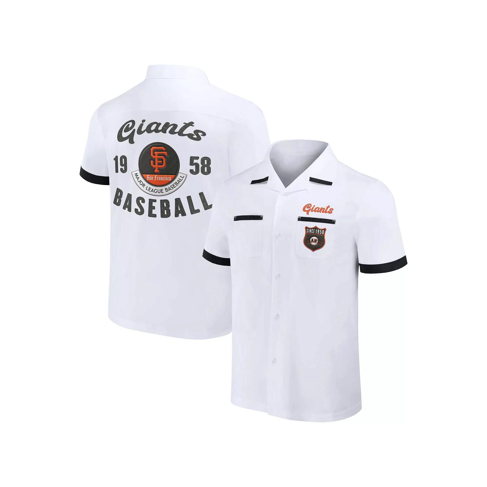 Men's Darius Rucker Collection by Fanatics White San Francisco Giants Bowling Button-Up Shirt,  Product Image