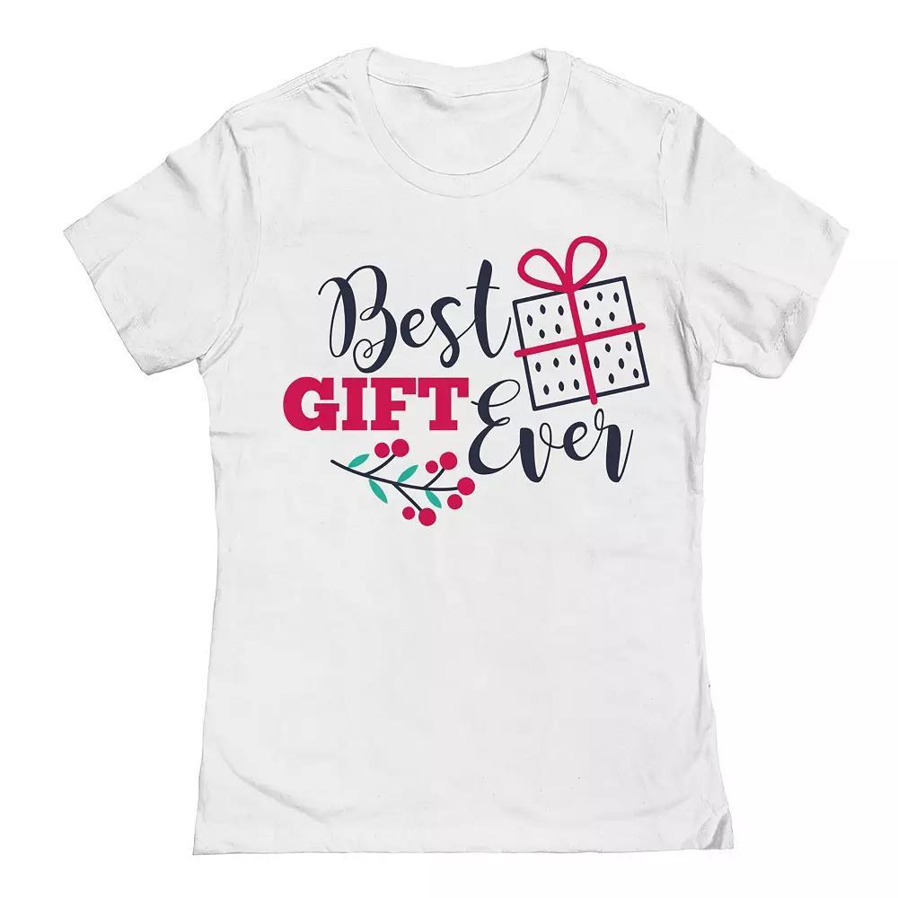 Junior's Christmas Best Gift Ever Graphic Tee, Women's,  Product Image