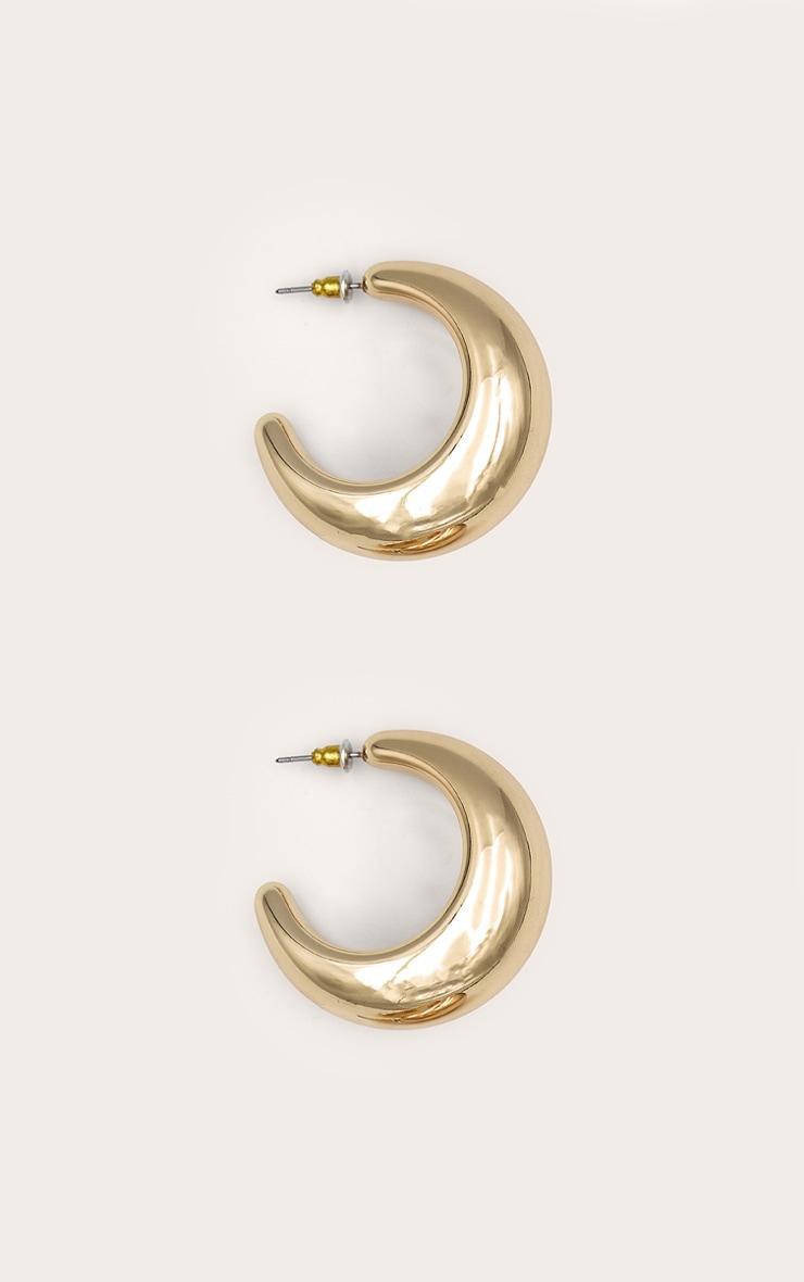 Gold Curved Hoop Earrings Product Image