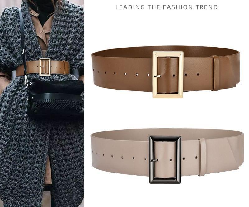 Faux Leather Wide Belt Product Image