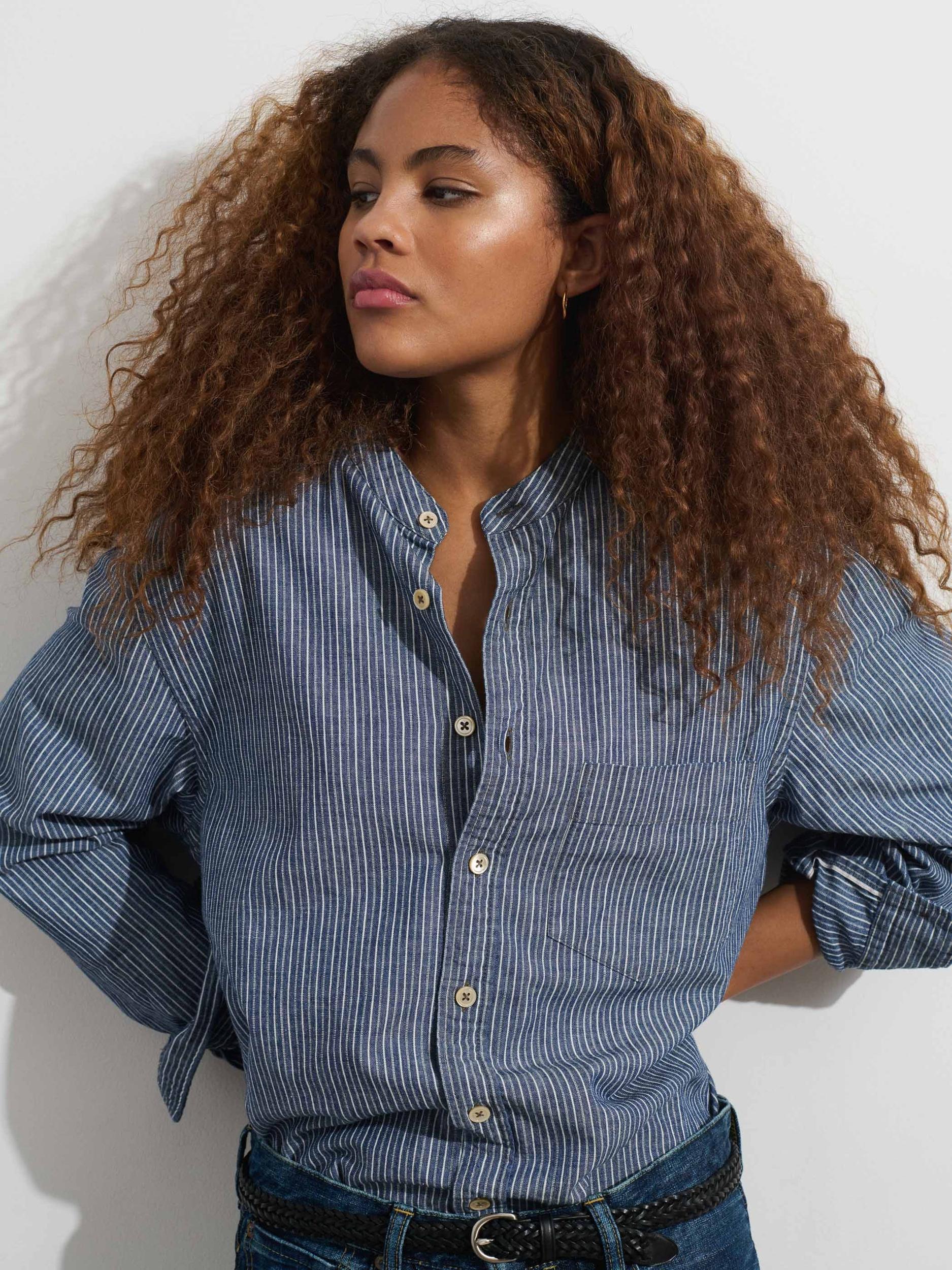 OMNIGOD x Alex Mill Band Collar Shirt in Stripe Product Image