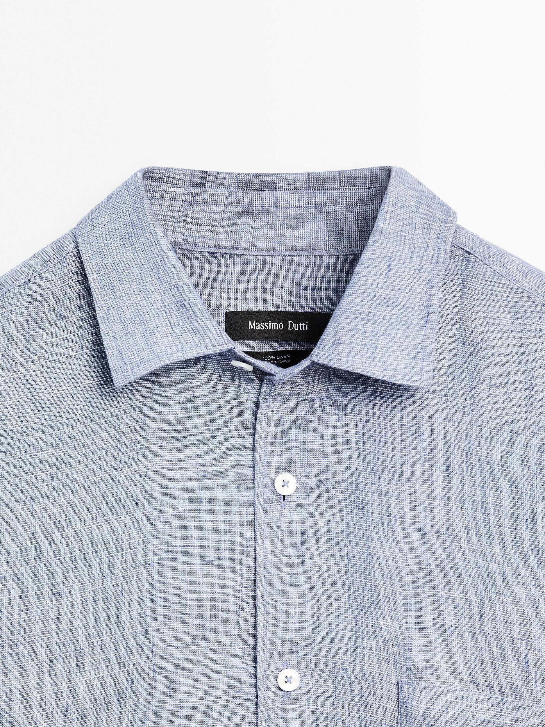 100% linen regular fit shirt Product Image