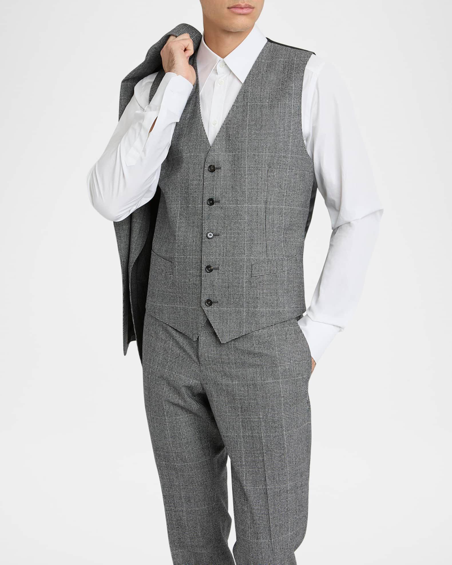 Men's Wool Glen Plaid Three-Piece Suit Product Image