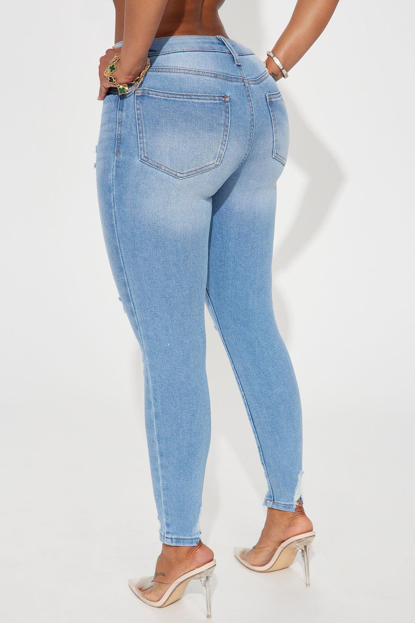 Fitting In Ripped Stretch Skinny Jeans - Vintage Wash Product Image