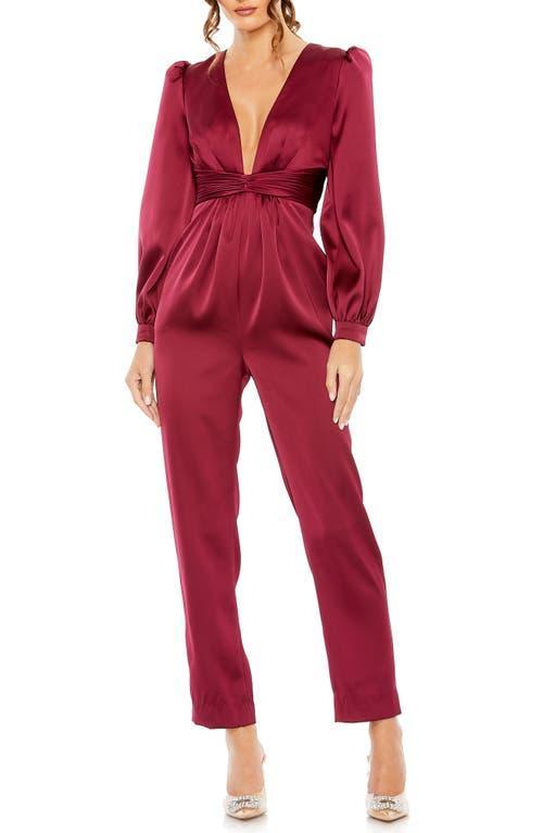 Womens Ieena Satin Long-Sleeve Jumpsuit Product Image