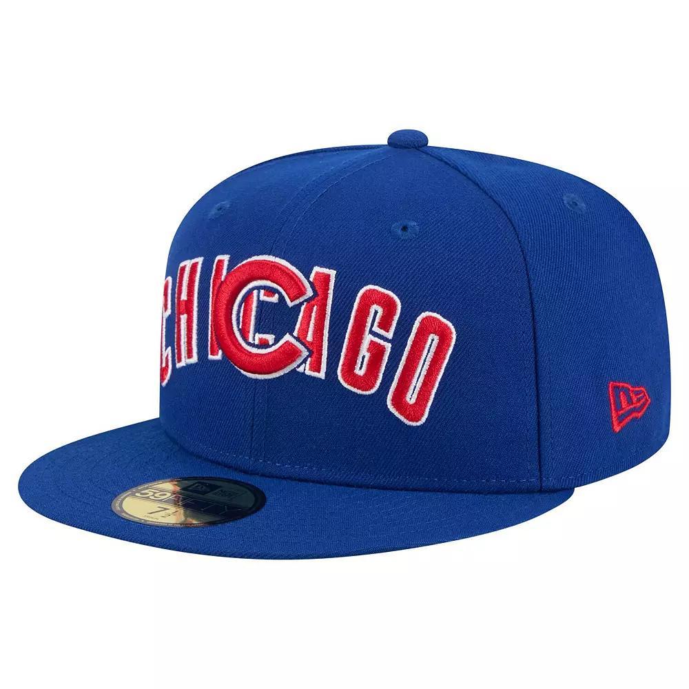 Men's New Era Royal Chicago Cubs Overlap 59FIFTY Fitted Hat, Size: 7 1/2, Blue Product Image