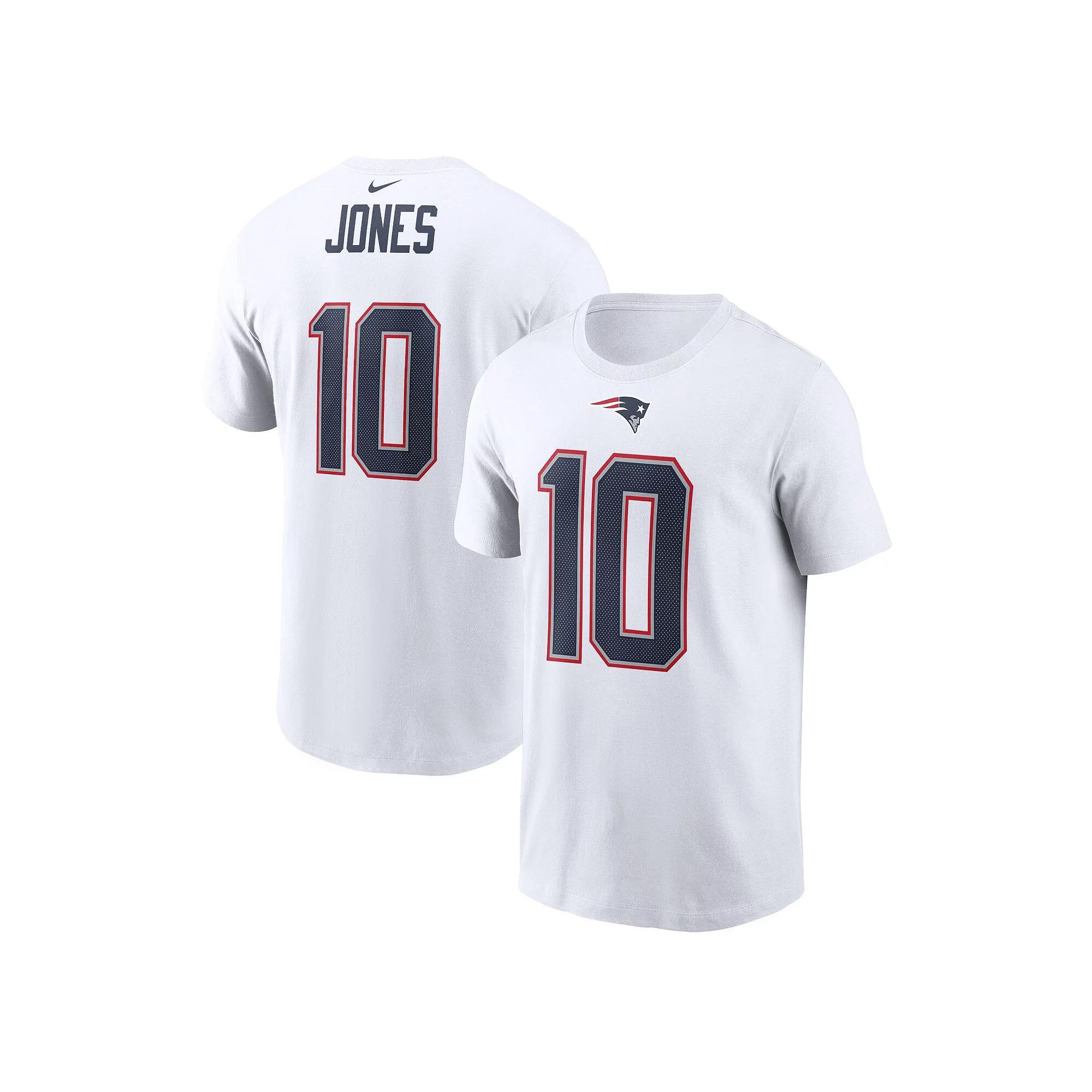 Men's Nike Mac Jones White New England Patriots Player Name & Number T-Shirt, Size: Small Product Image