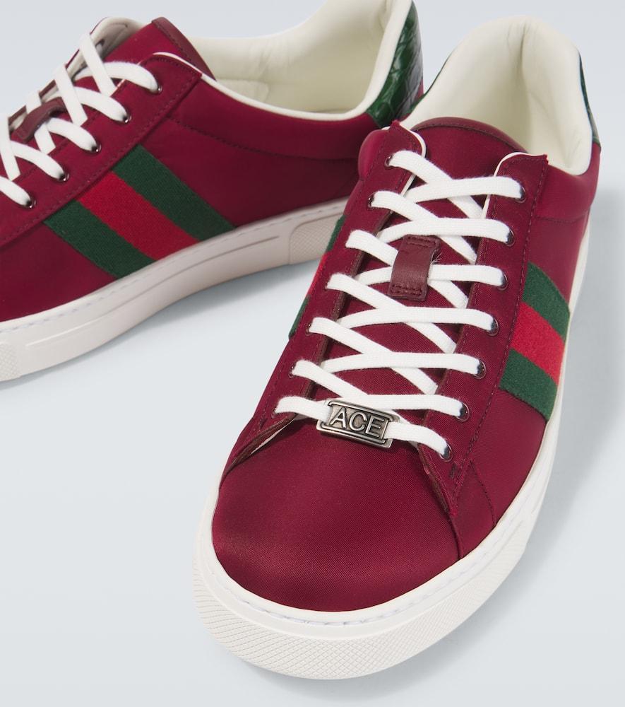 GUCCI Ace Leather-trimmed Sneakers In Rot Product Image