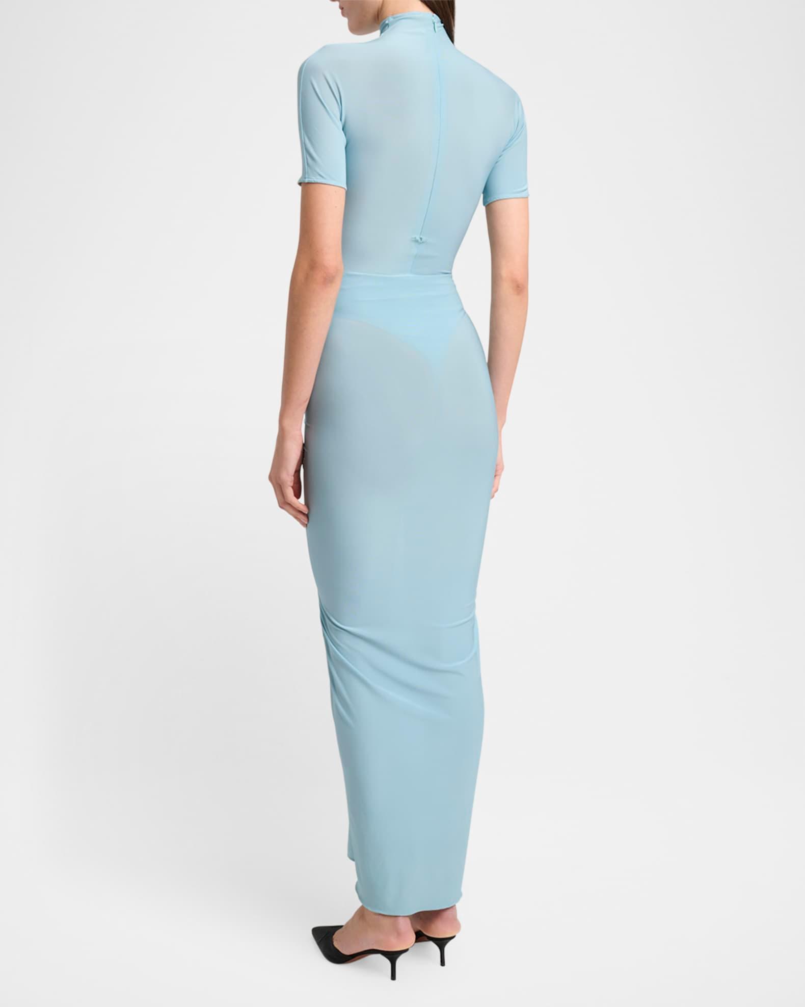 Mock Neck Draped Midi Dress Product Image