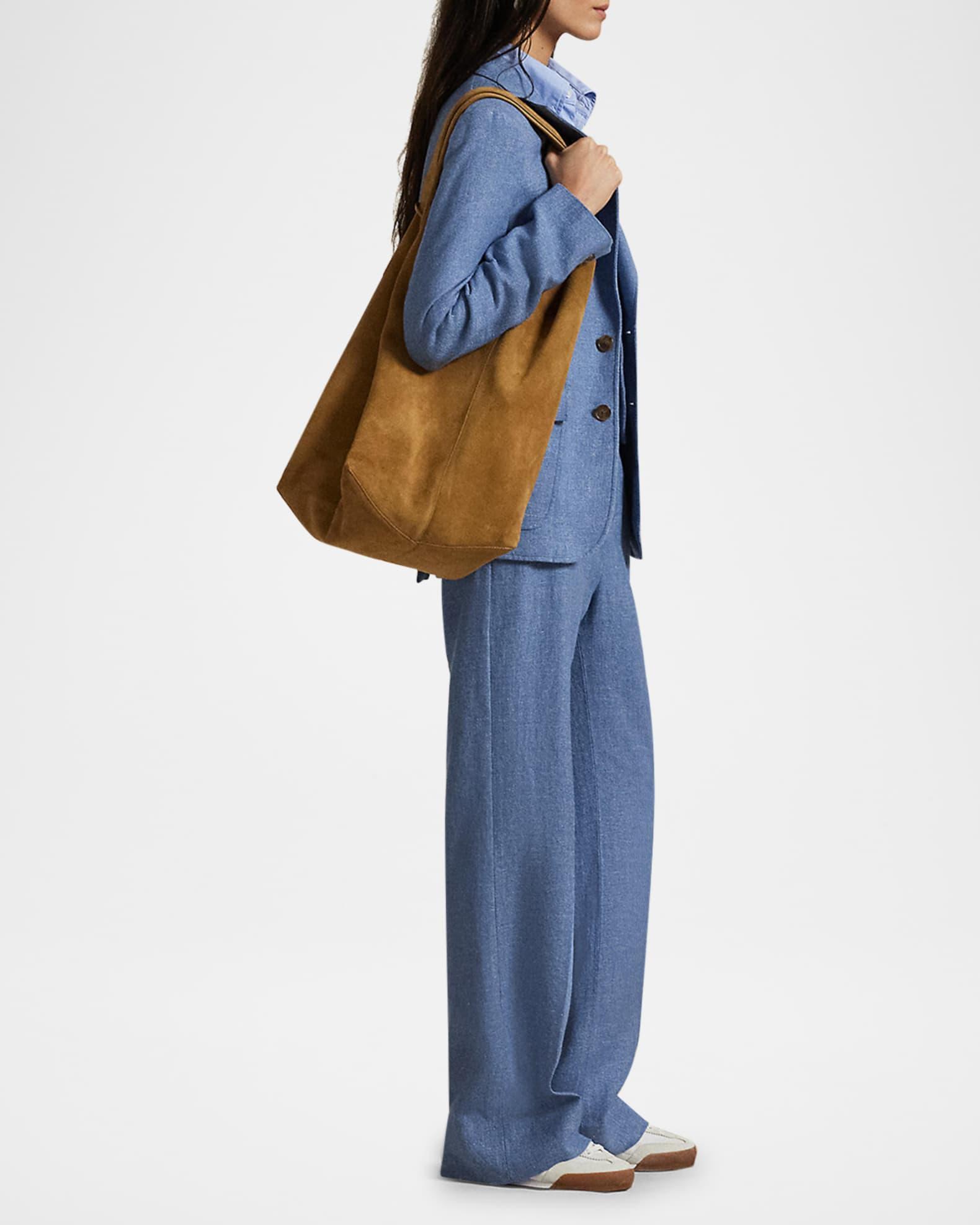 Linen-Cotton Twill Wide-Leg Pants Product Image