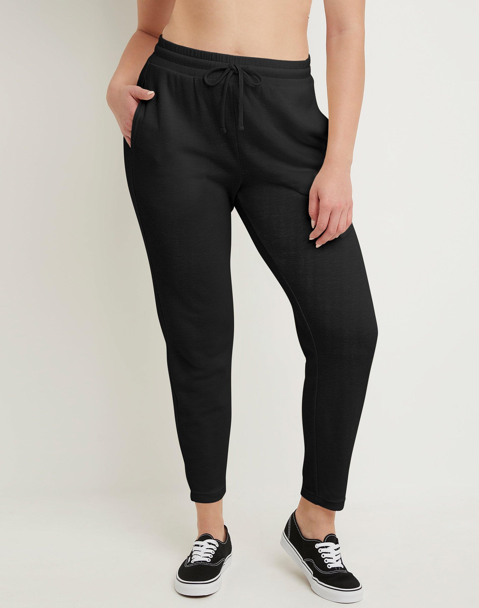 Hanes Double Knit Pants With Pockets Natural L Womens Product Image