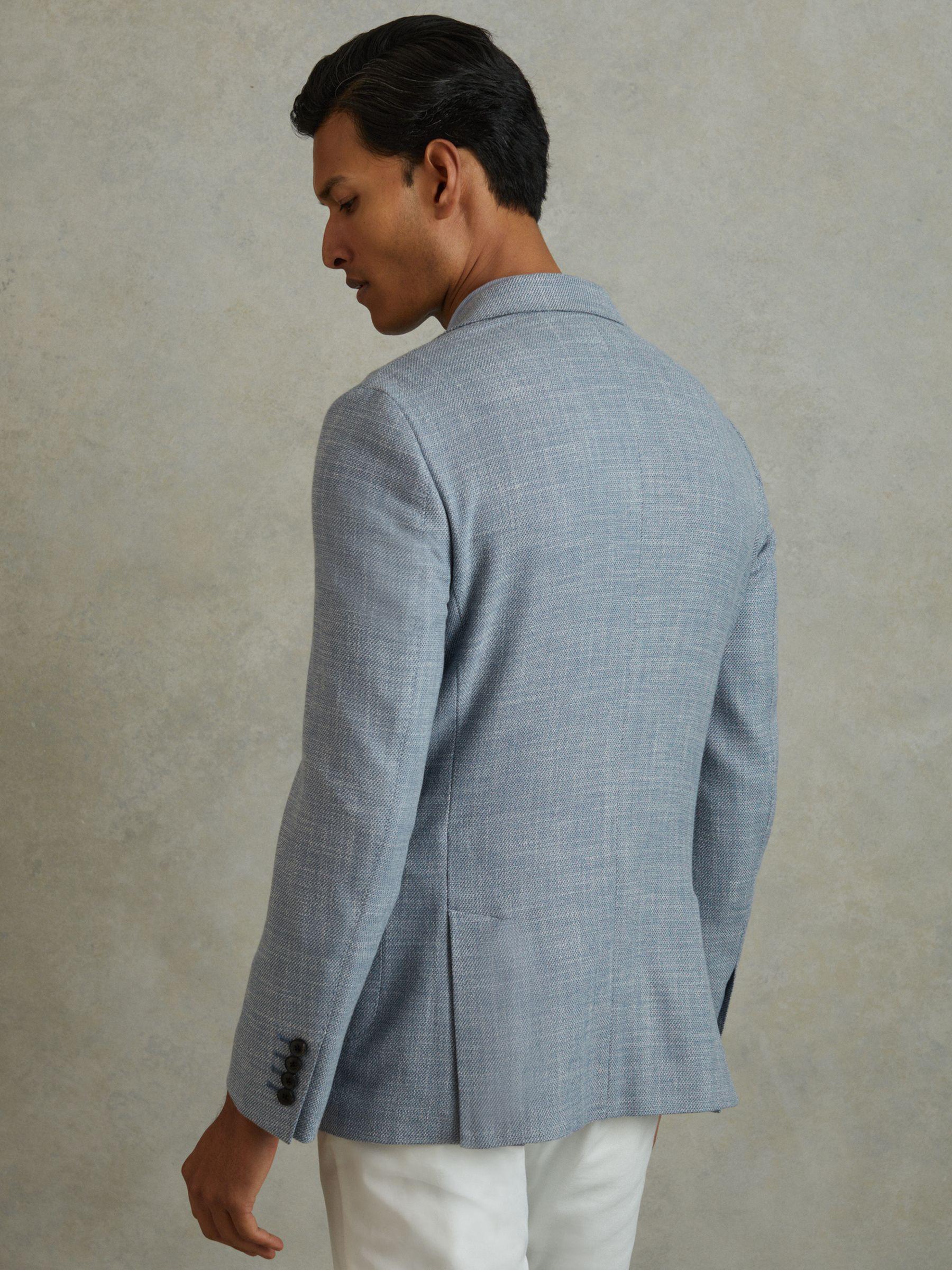 Single Breasted Blazer With Cotton in Soft Blue Product Image