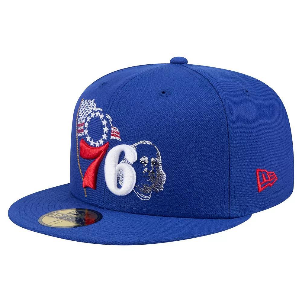 Men's New Era Royal Philadelphia 76ers State Stitch 59FIFTY Fitted Hat,  Product Image