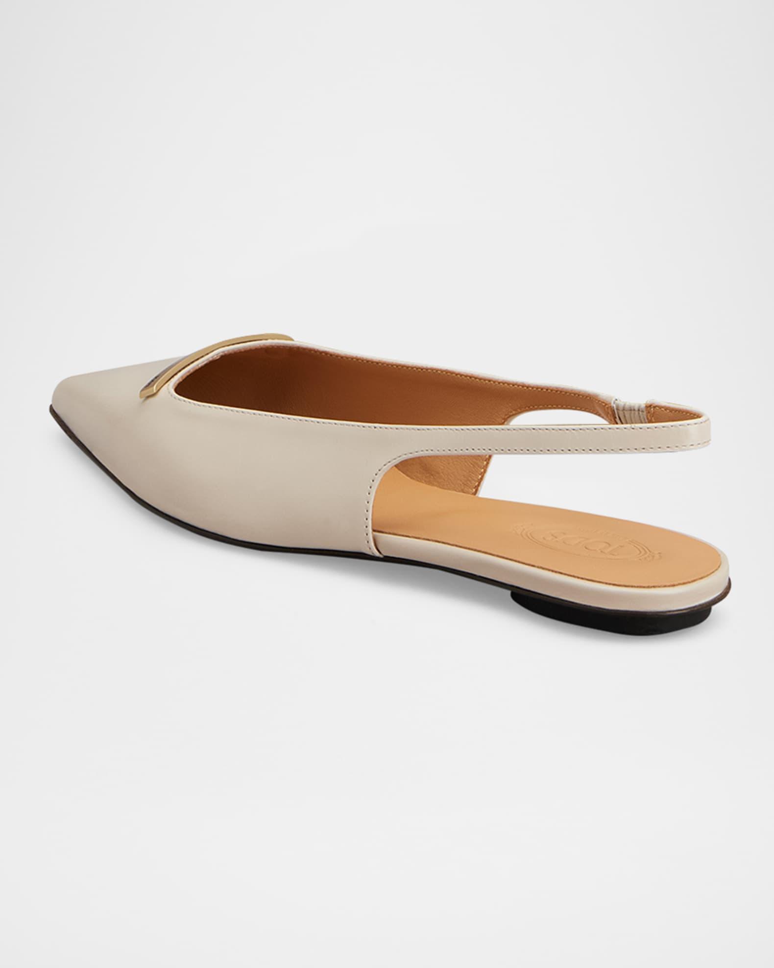 Bar Leather Slingback Ballerina Flats Product Image