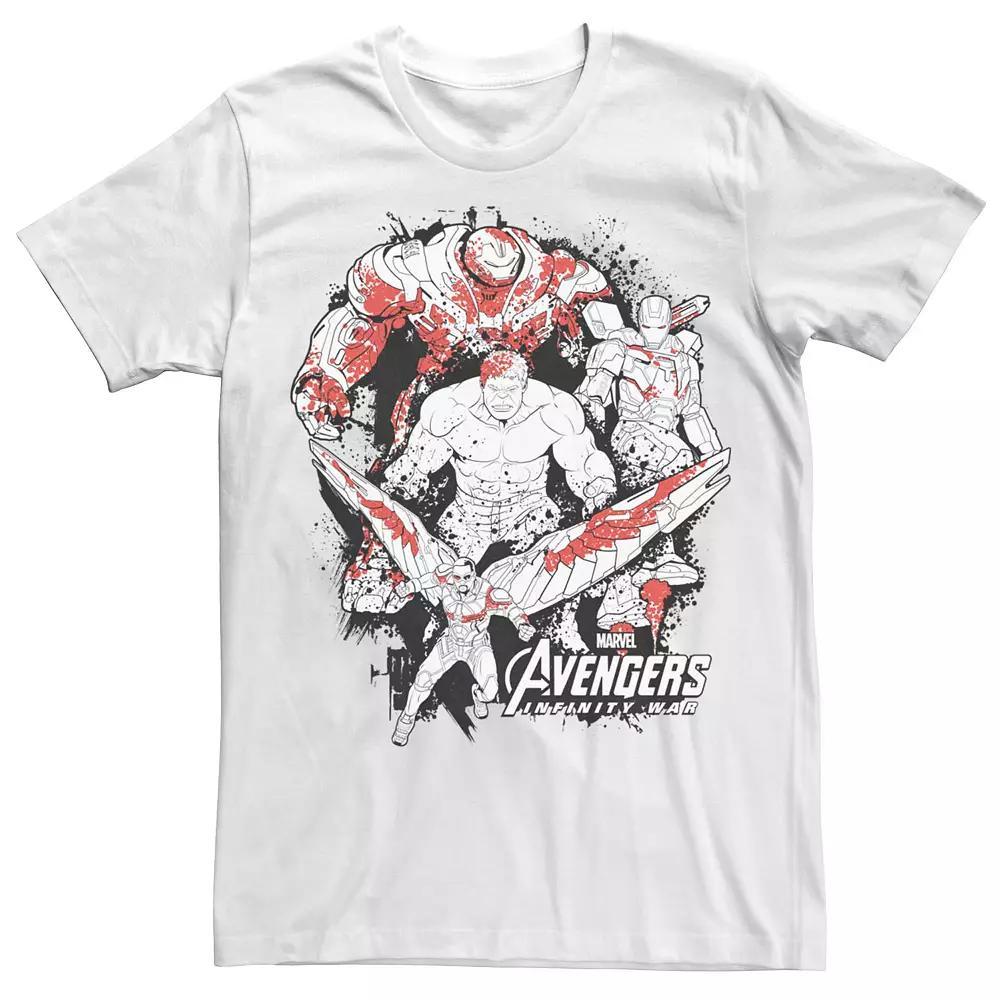 Men's Marvel "Avengers: Infinity War" Splatter Group Tee, Size: Large, White Product Image