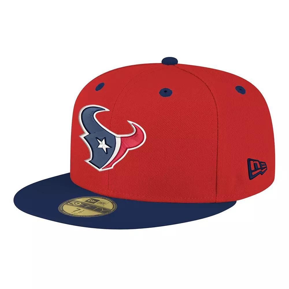 Men's New Era Red/Navy Houston Texans Flipside Two-Tone 59FIFTY Fitted Hat,  Product Image