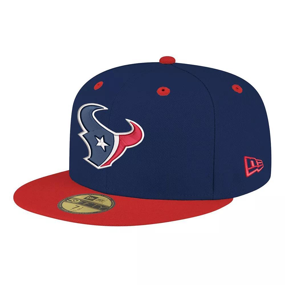 Men's New Era Navy/Red Houston Texans Flipside Two-Tone 59FIFTY Fitted Hat, Size: 7 3/8, Blue Product Image
