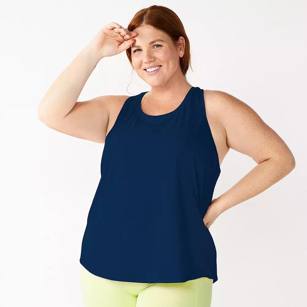 Plus Size Tek Gear® Racerback Tank Top, Women's, Size: 4XL, Blue Romance Product Image