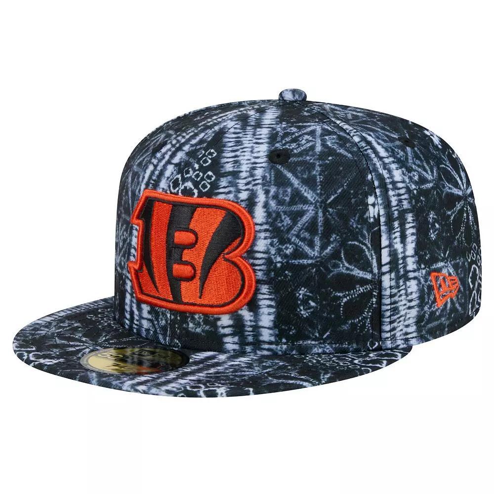 Men's New Era Black Cincinnati Bengals Shibori 59FIFTY Fitted Hat,  Product Image