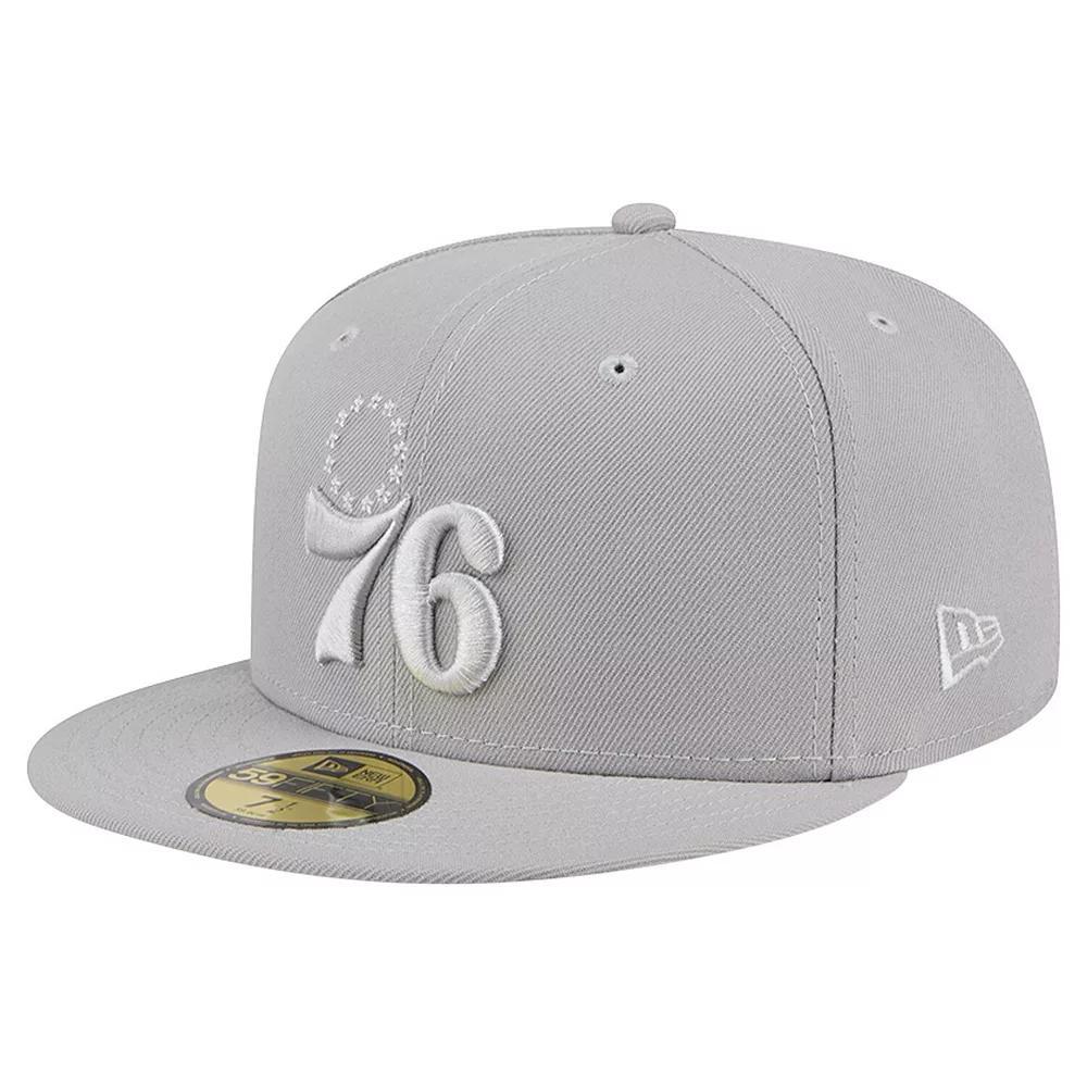 Men's New Era Gray Philadelphia 76ers Color Pack 59FIFTY Fitted Hat, 76r Grey Product Image