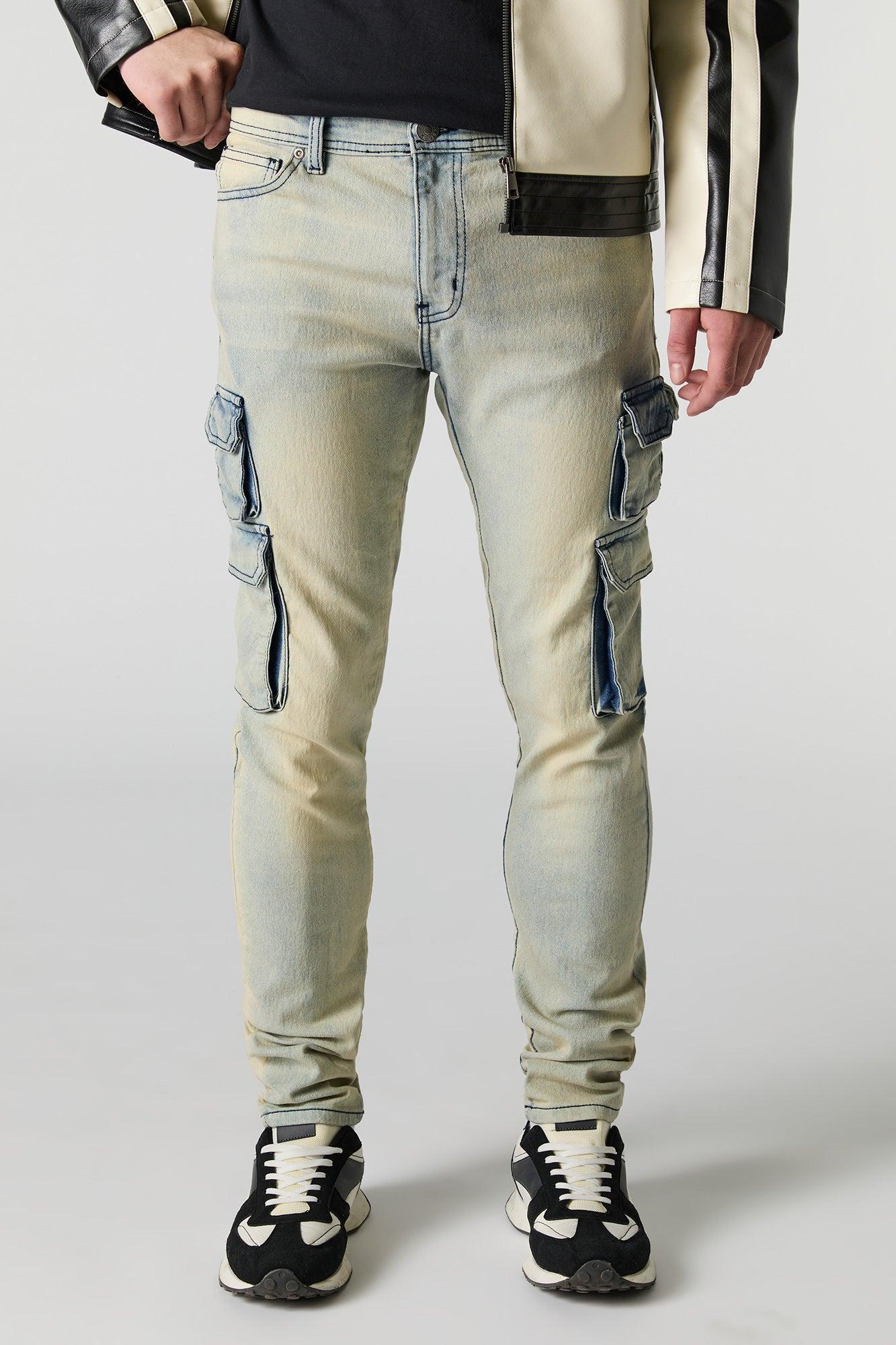 Stretch Denim Skinny Cargo Jean Male Product Image