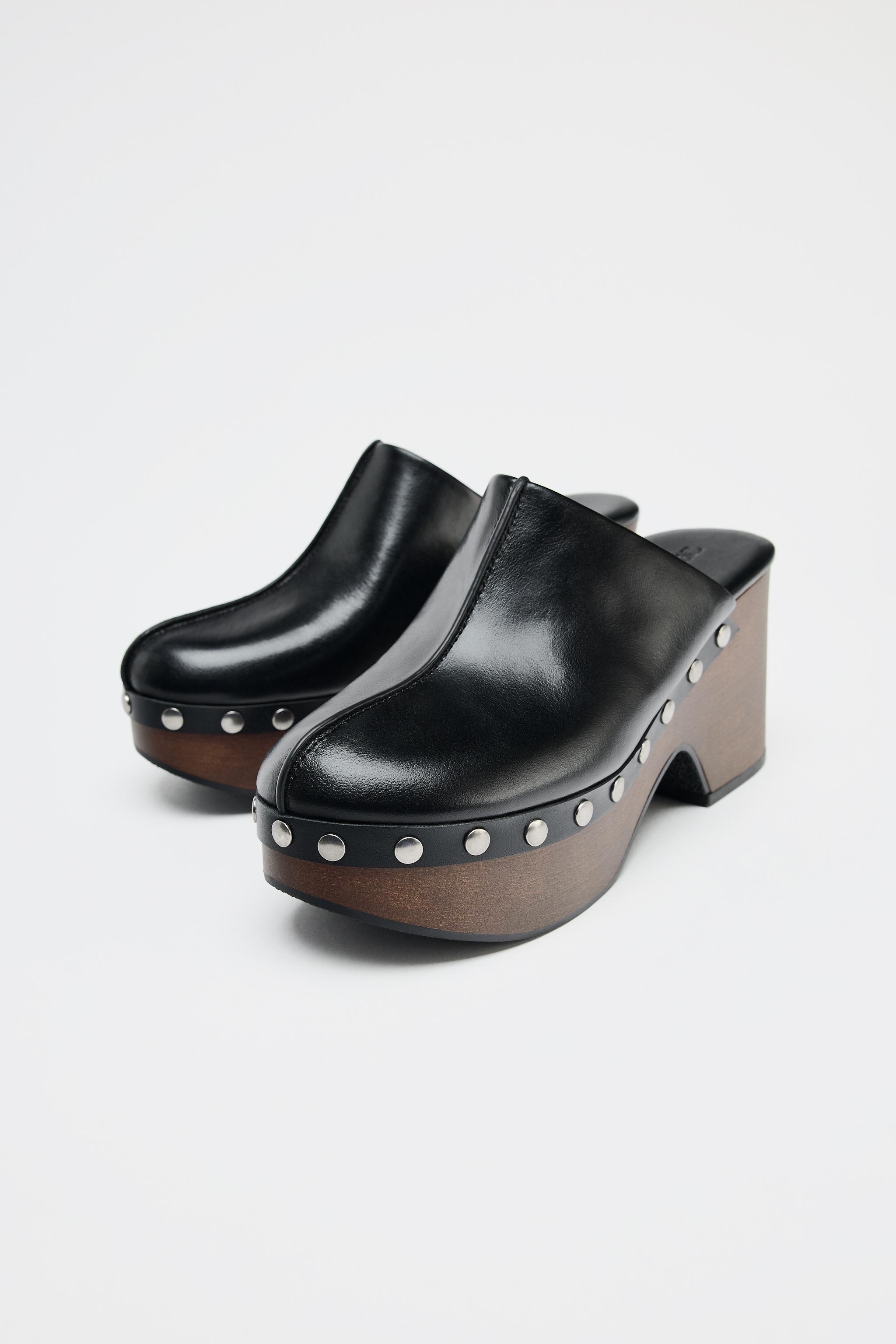 STUDDED LEATHER CLOGS Product Image