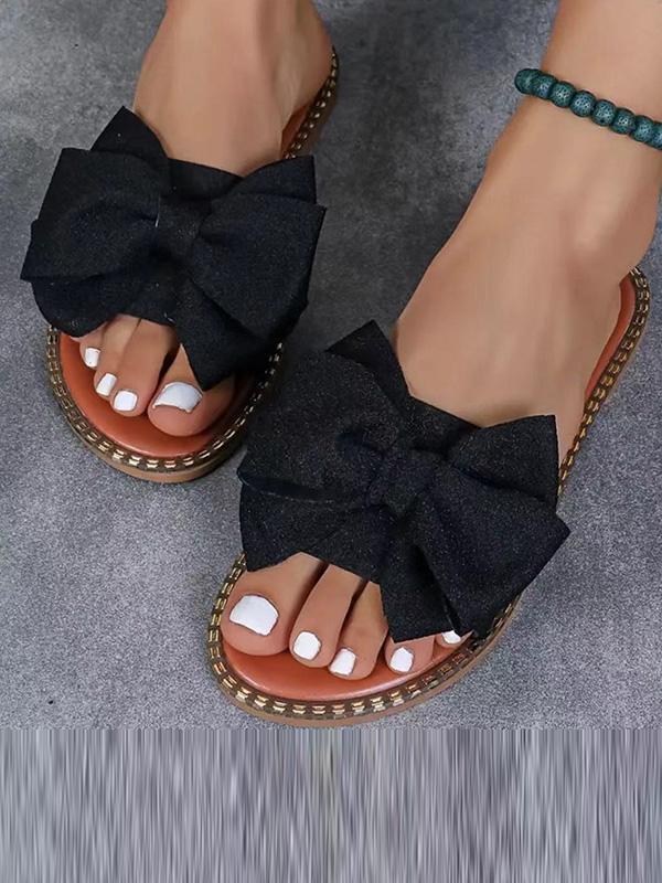 Bowknot Open Toe Split-Joint Slippers Product Image