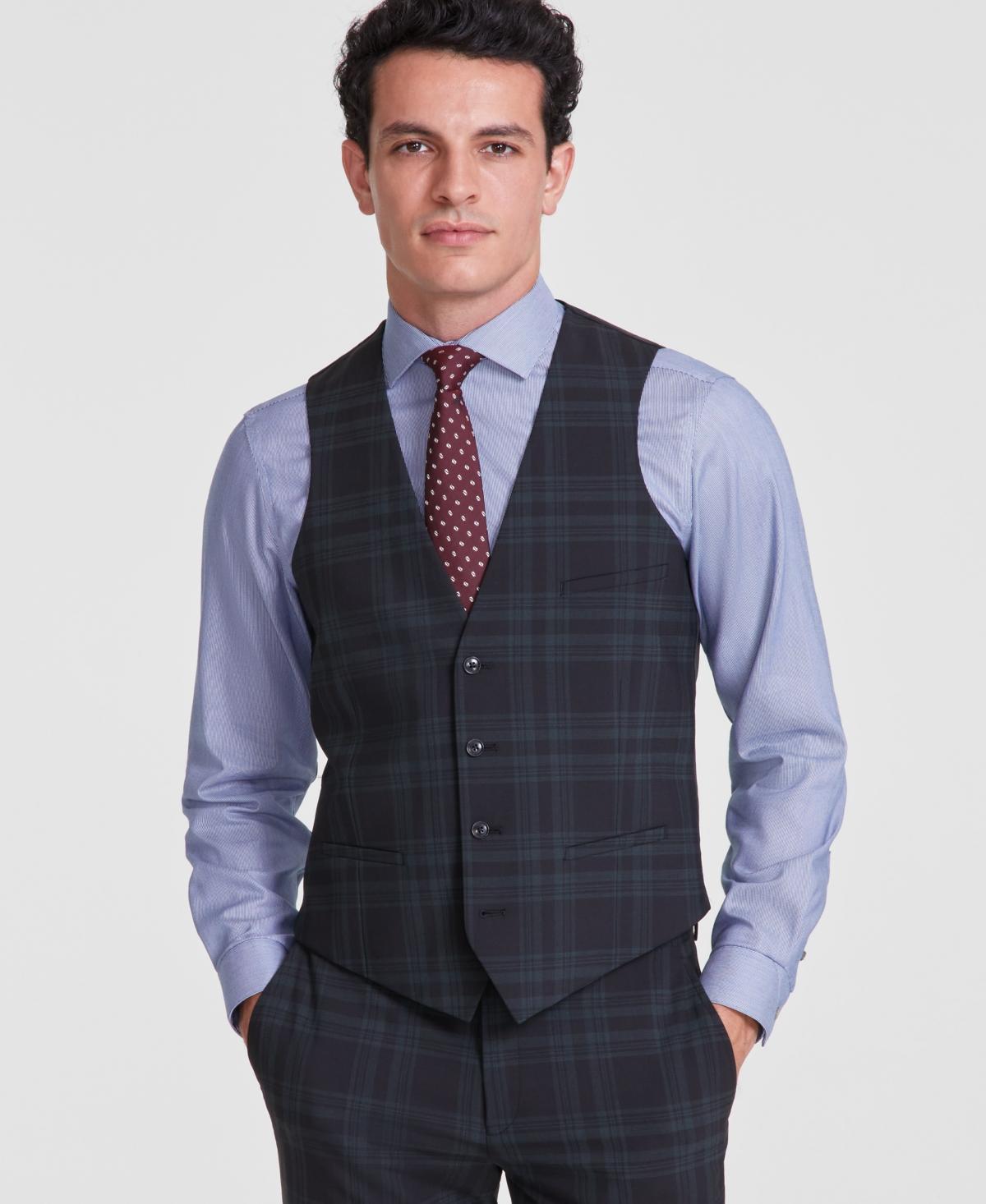 Bar Iii Mens Slim-Fit Wool Blend Suit Vest, Created for Macys - Black Product Image