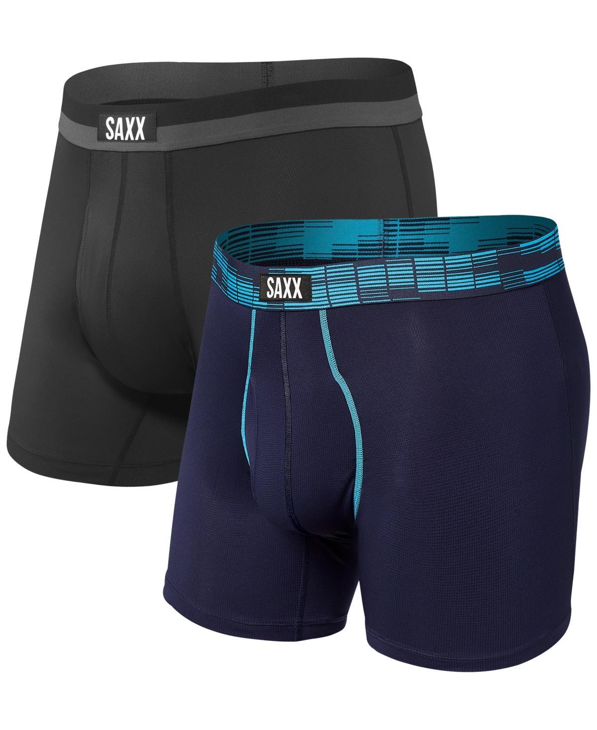 SAXX UNDERWEAR Sport Mesh Boxer Brief Fly 2-Pack (Navy/City ) Men's Underwear Product Image