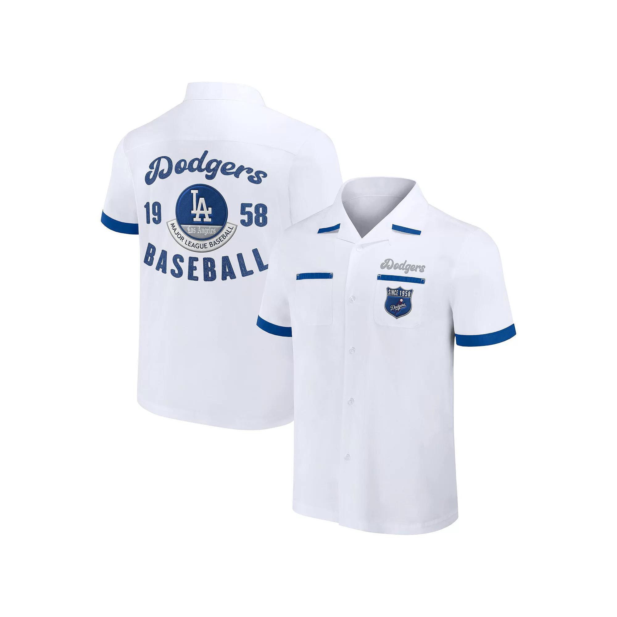 Men's Darius Rucker Collection by Fanatics White Los Angeles Dodgers Bowling Button-Up Shirt,  Product Image
