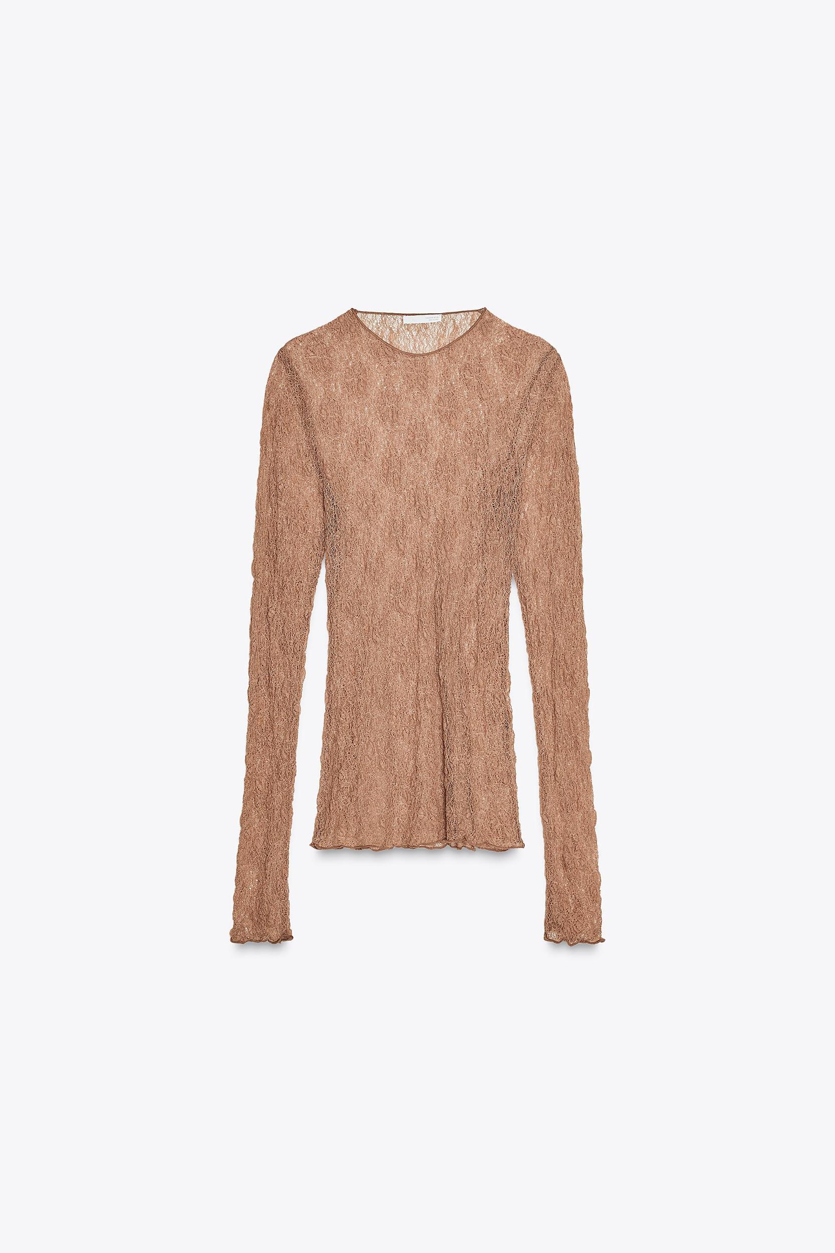 LACE LONG SLEEVE TOP Product Image