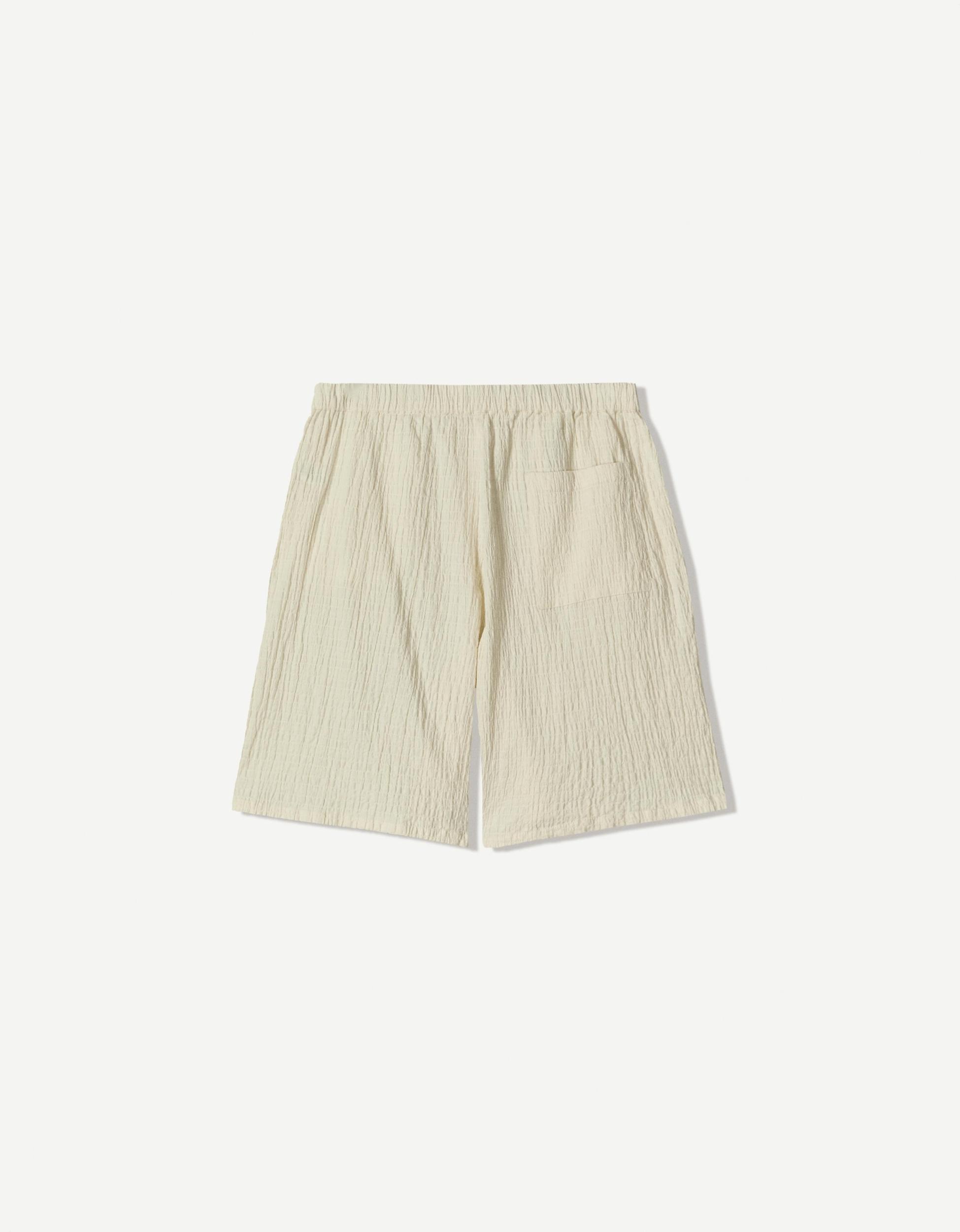 Textured Bermuda sweat shorts Product Image