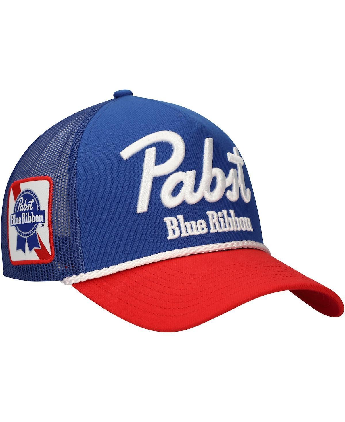 Lids Mens Blue Pabst Blue Ribbon A-Frame with Rope Trucker Adjustable Hat - Blue Product Image