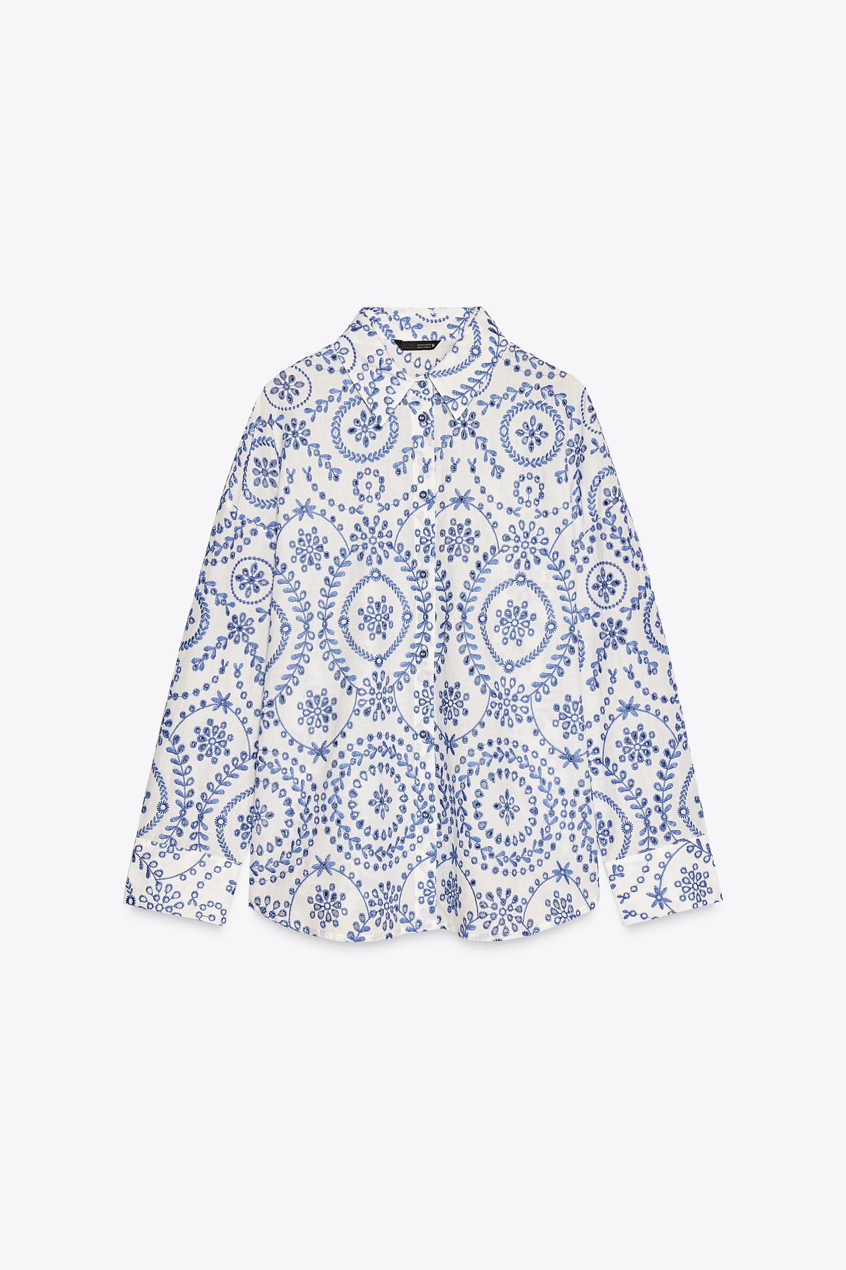 EMBROIDERED EYELET SHIRT Product Image