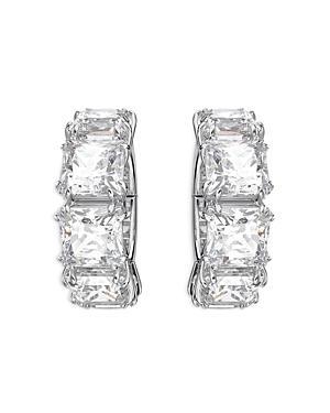 Swarovski Millenia Square Crystal Clip On Hoop Earrings in Rhodium Plated Product Image