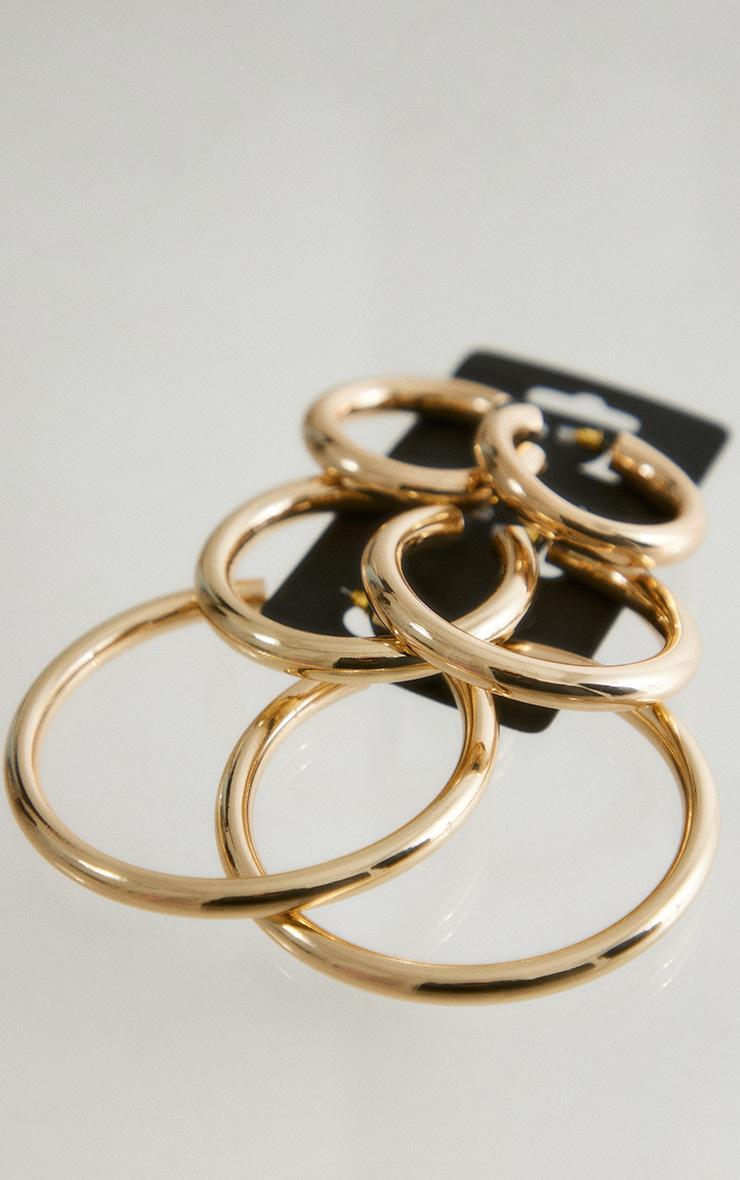 Gold Large Hoop 3 Pack Earrings Product Image