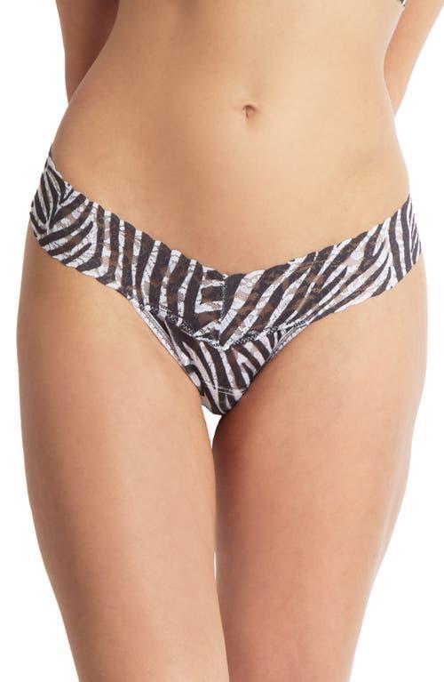 Signature Lace Low Rise Printed Thong Product Image