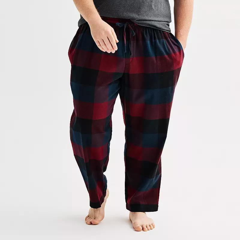 Big & Tall Sonoma Goods For Life® Flannel Drawstring Pajama Pants, Men's, Size: 2XB, Grey Buffalo Check Product Image