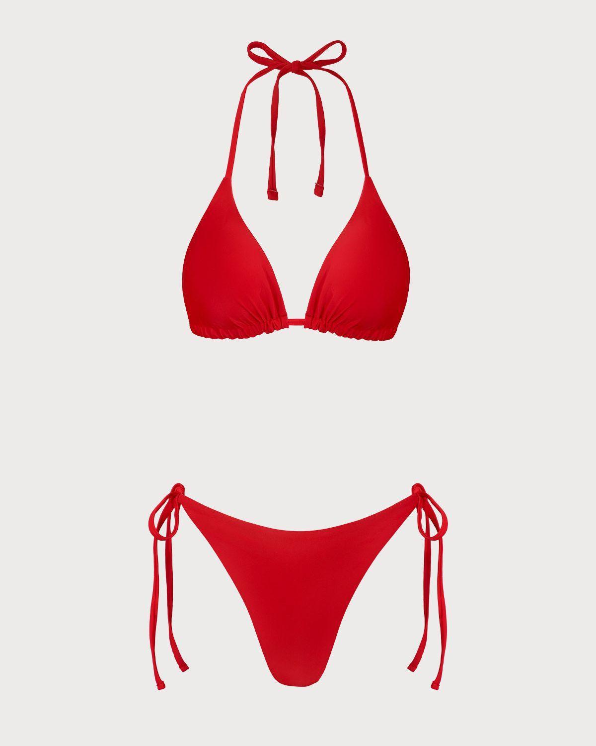 Red Floral Reversible Bikini Set Product Image