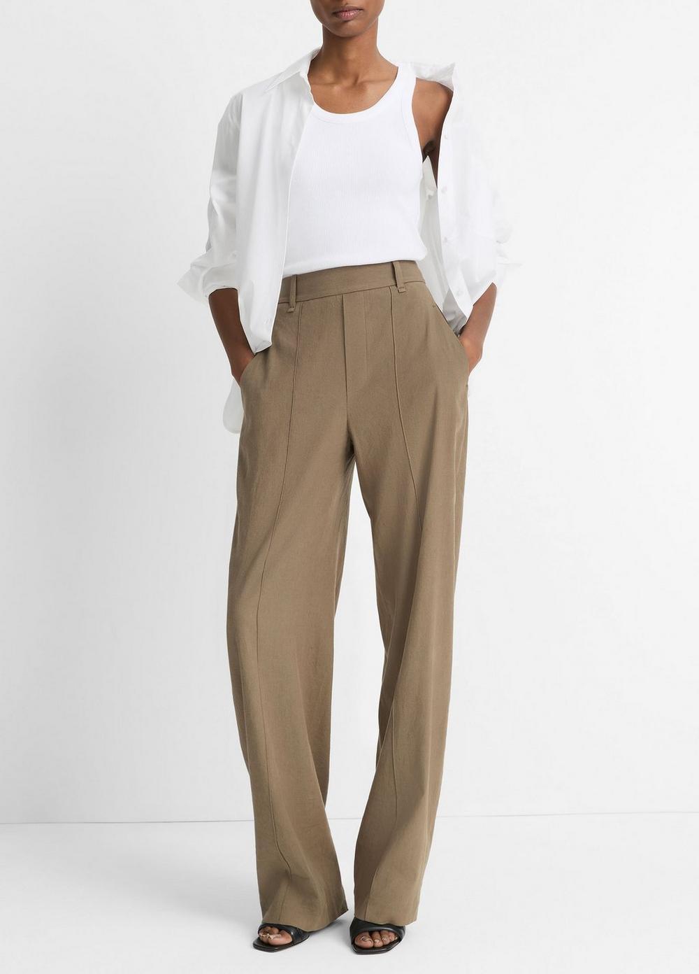 Linen-Blend High-Rise Pull-On Pant Product Image