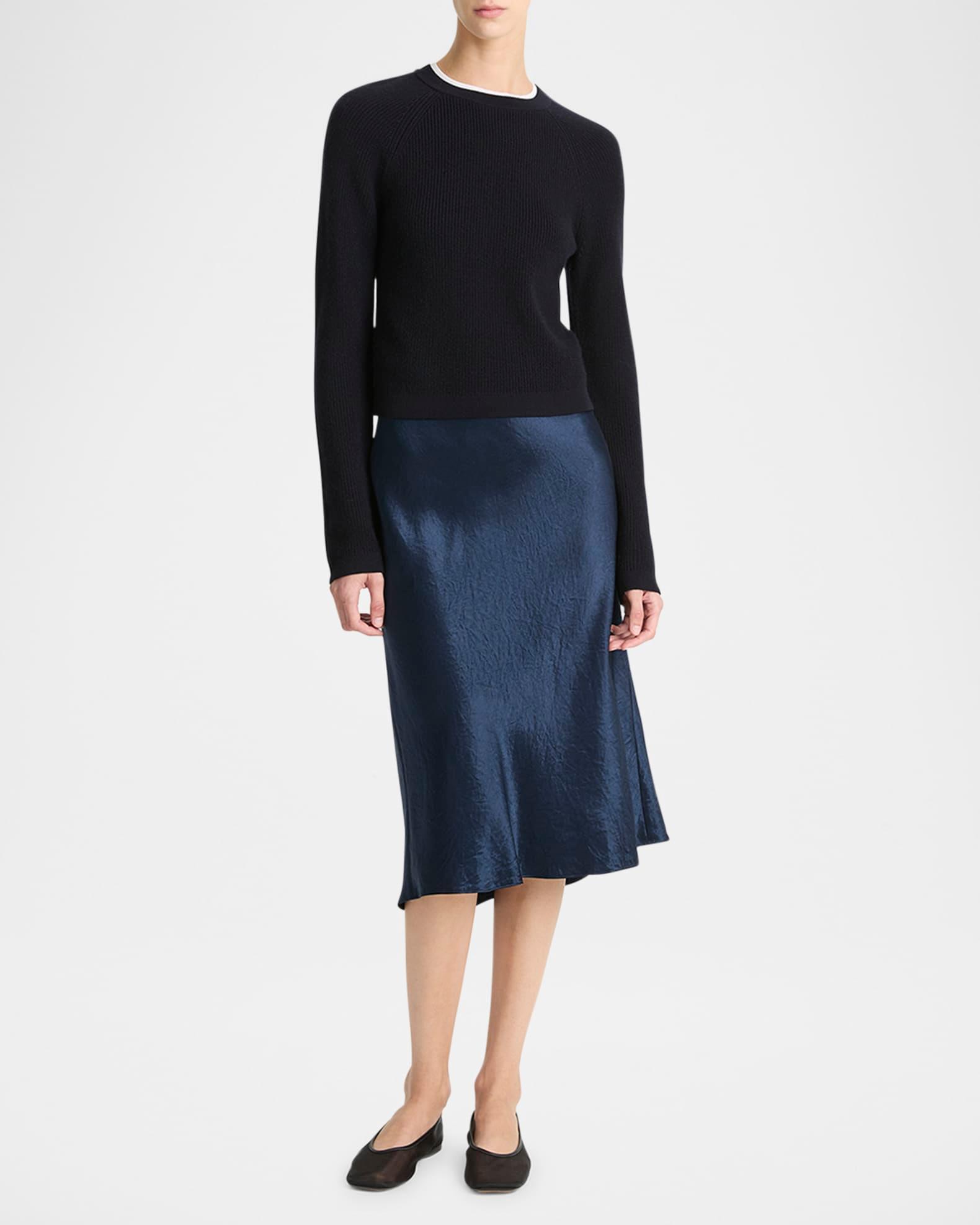 Contrast Wool-Cashmere Crewneck Sweater Product Image