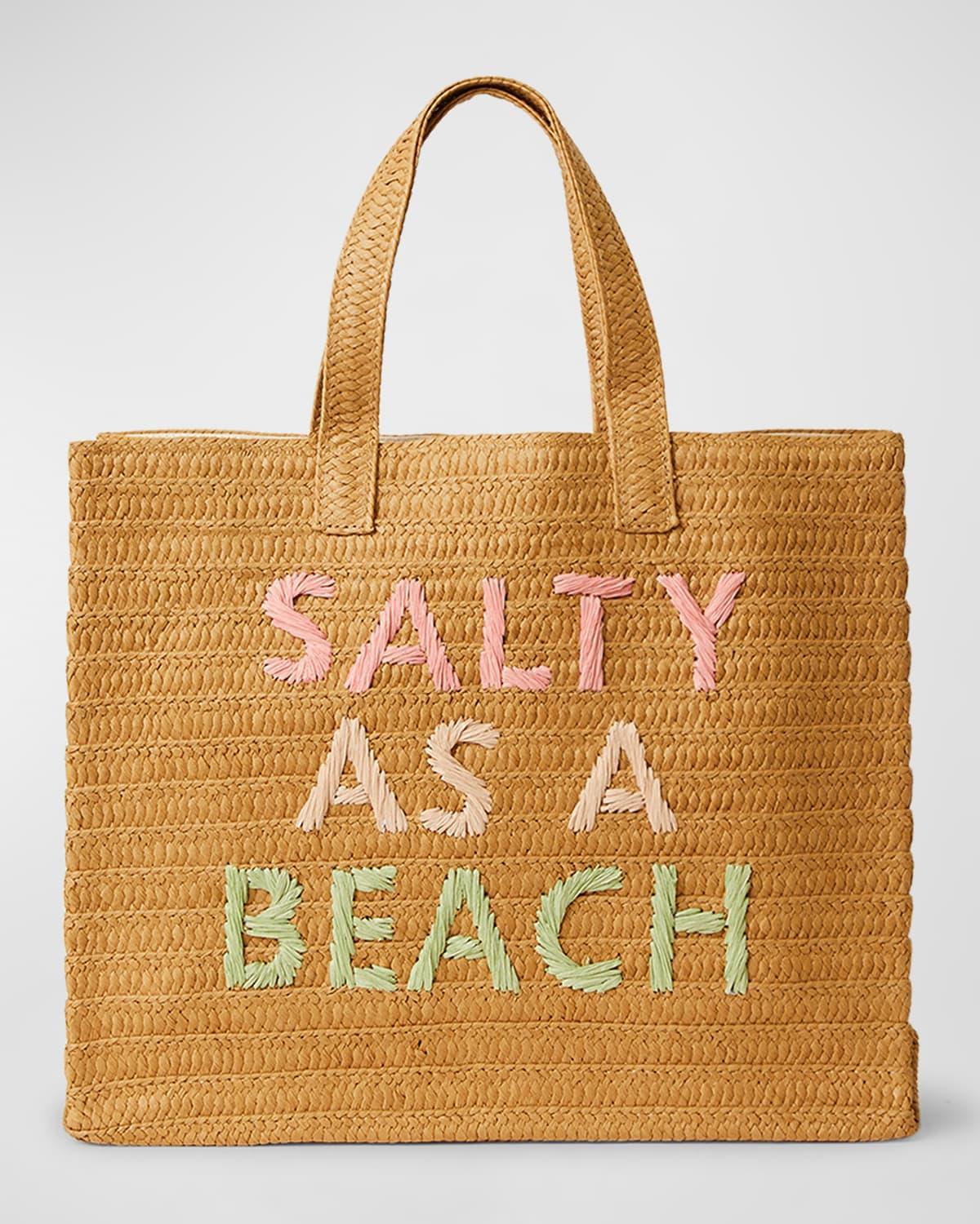 Salty as a Beach Straw Tote Bag Product Image